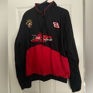 Vintage Dale Earnhardt NASCAR Black and Red Racing Jacket. Budweiser